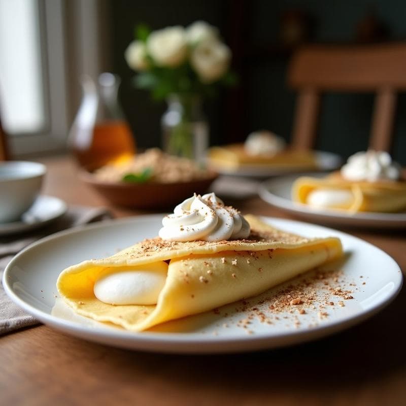 Crepes de Harina de Almendra y vainilla: Receta Sin Gluten Rellenos de Crema de Coco