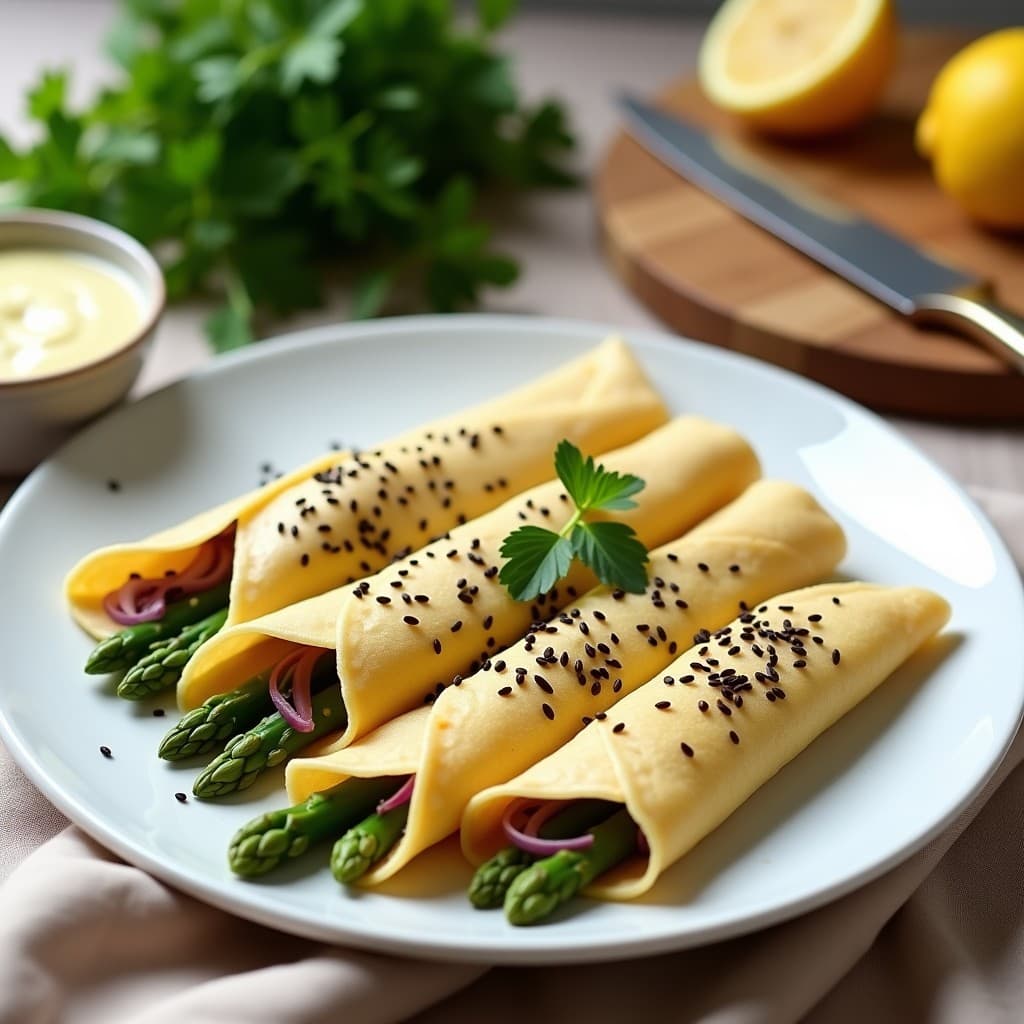 Crepes de Harina de Arroz y Espárragos: Receta Francesa Vegana en Thermomix