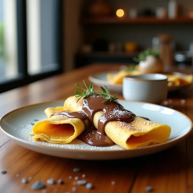Crepes de Harina de Arroz con Relleno de Nutella Vegana: Desayuno Francés Sin Lactosa