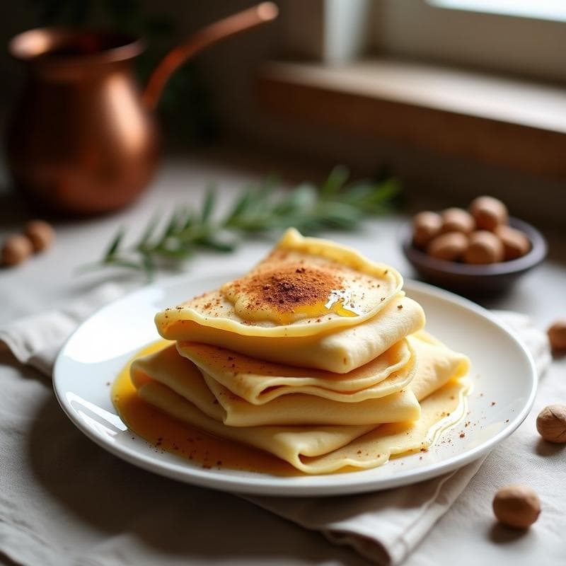 Crepes de Harina de Castaña Rellenos de Crema de Avellana: Postre Francés Sin Gluten