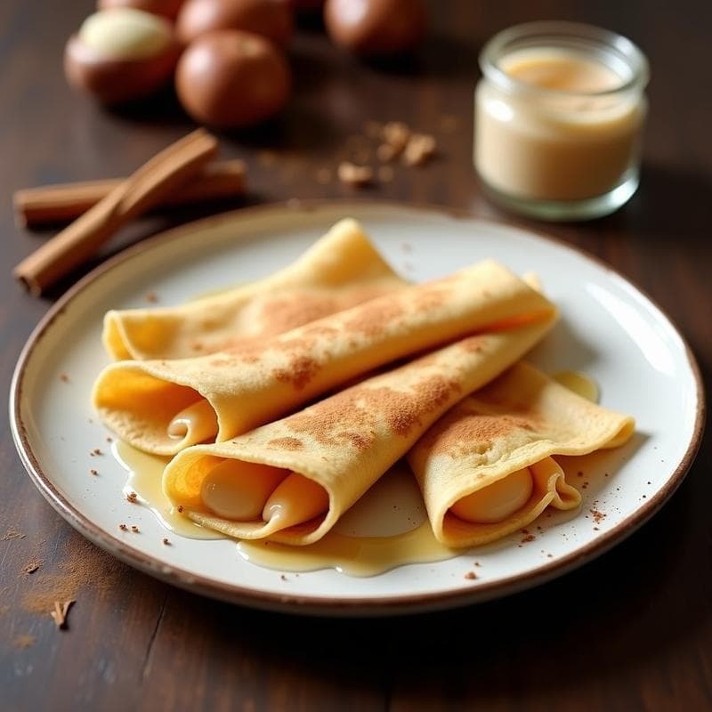 Crepes de Harina de Castaña con Crema de Castañas: Desayuno Sin Gluten y Vegano