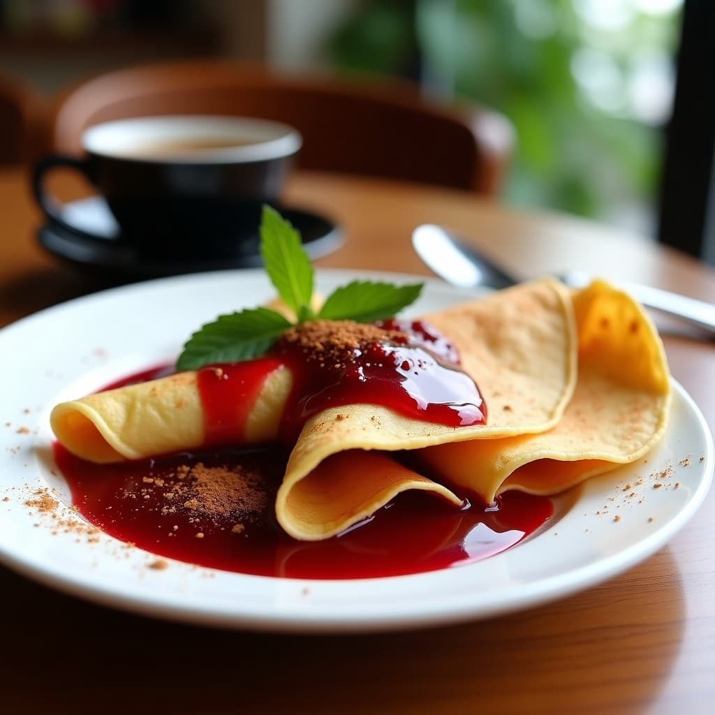 Crepes de Harina de Castaña con Salsa de Arándanos y Canela: Desayuno Francés Keto