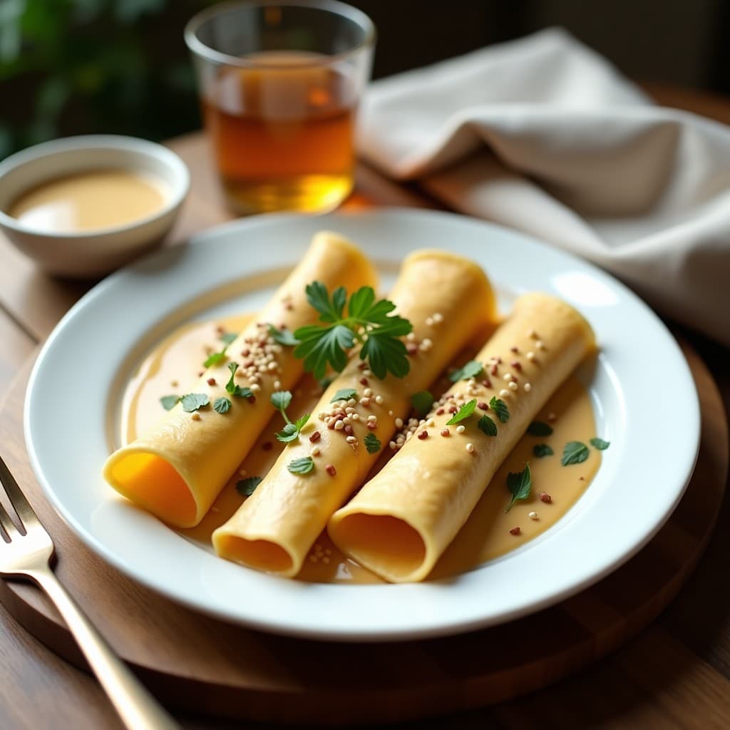 Crêpes de Harina de Chickpea con Salsa de Tahini: Desayuno Libanés Sin Gluten