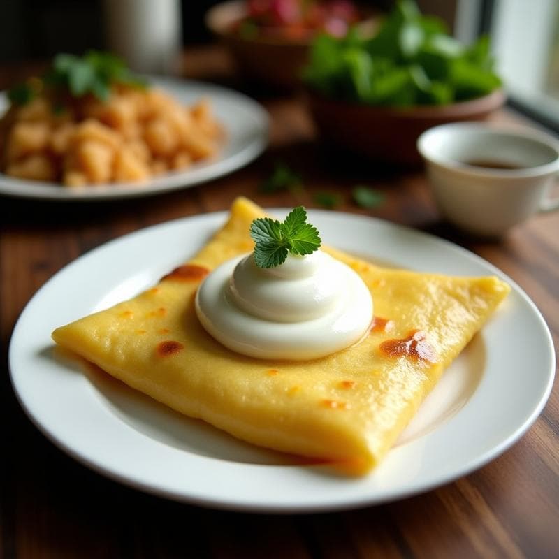 Crêpes de Harina de Coco con Crema de Pandan: Desayuno Tailandés Sin Gluten