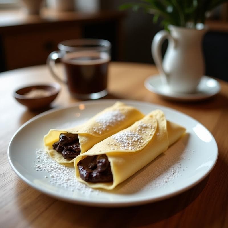 Crepes de Harina de Coco: Receta Vegana y Keto Rellenos de Chocolate Negro