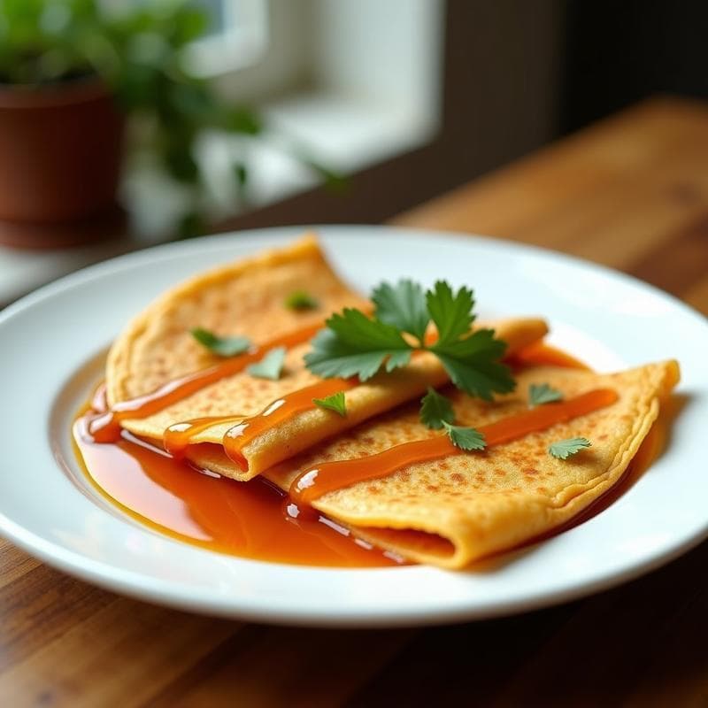 Crepes de Harina de Lentejas con Salsa de Tamarindo: Desayuno Vegano Sin Gluten