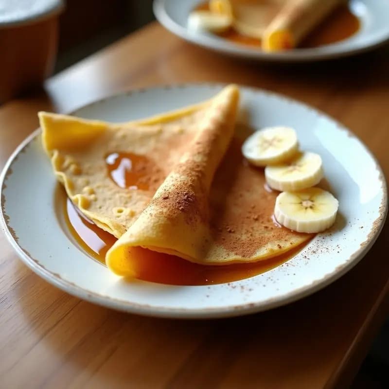Crepes de Harina de Lentejas con Sirope de Dátil: Desayuno Francés Sin Gluten