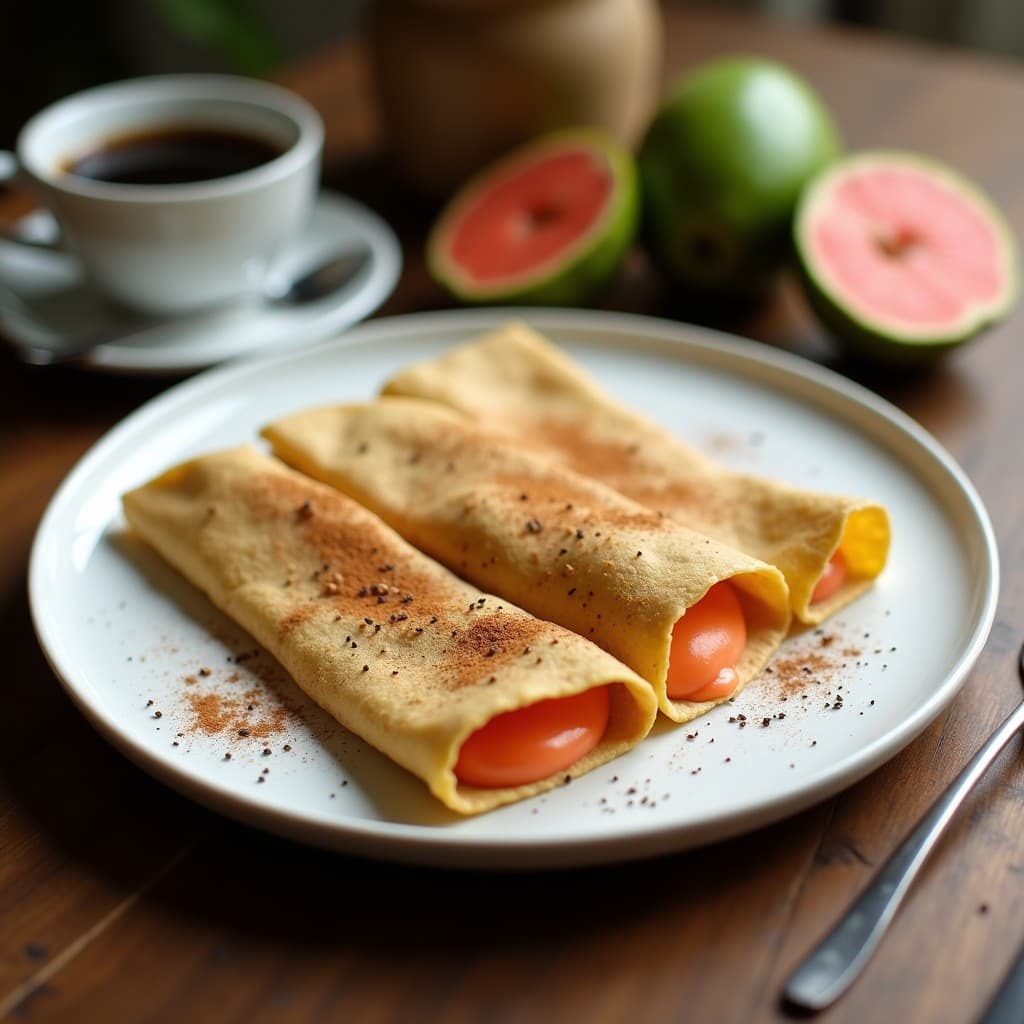 Crepes de Harina de Maíz Azul con Crema de Guayaba: Desayuno Colombiano Sin Gluten