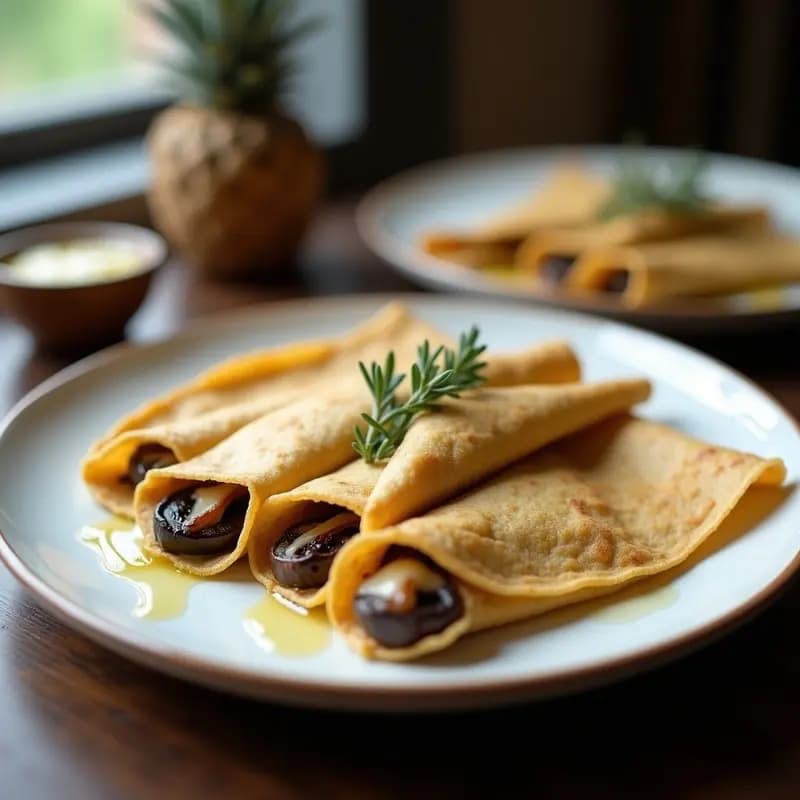 Crepes de Harina de Sarraceno con Champiñones y Queso Gruyère: Receta Francesa Sin Gluten