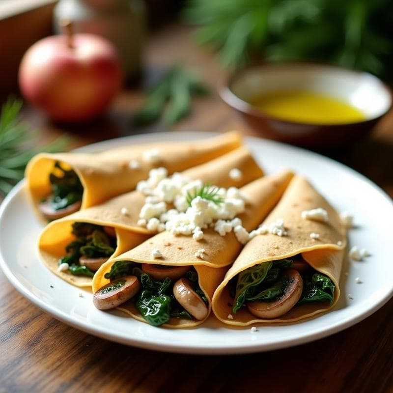 Crepes Integrales de Espinacas y Hongos: Receta Saludable con Toque Gourmet en 30 Minutos
