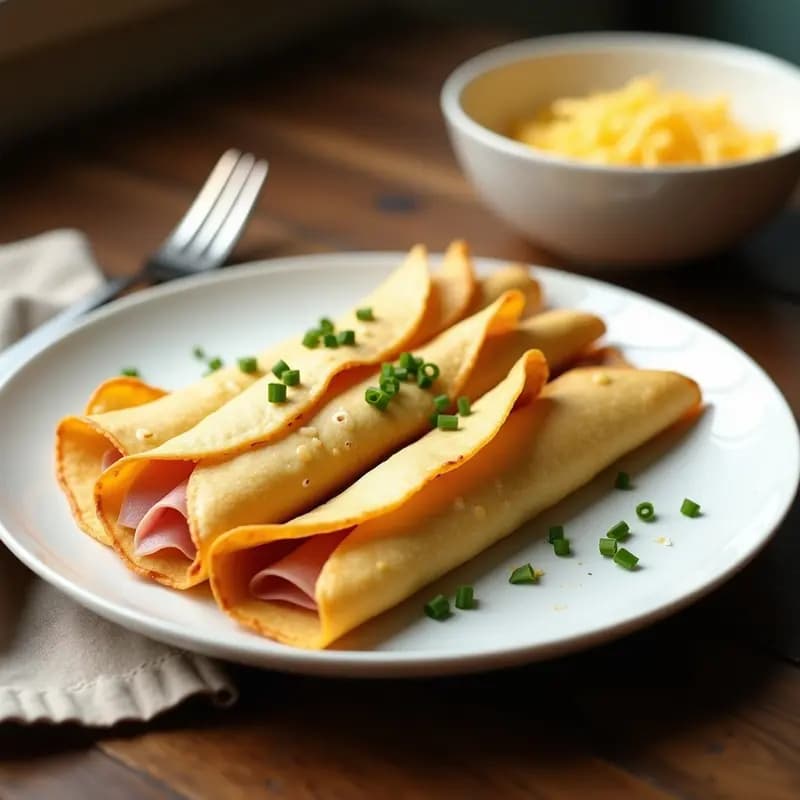 Crepes Francesas de Jamón y Queso Gruyère: Receta Salada en 15 Minutos