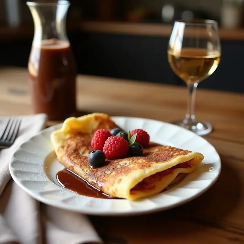 Crepes de Nutella y Plátano Flambéados con Licor de Avellanas: Postre Francés con Toque Adulto