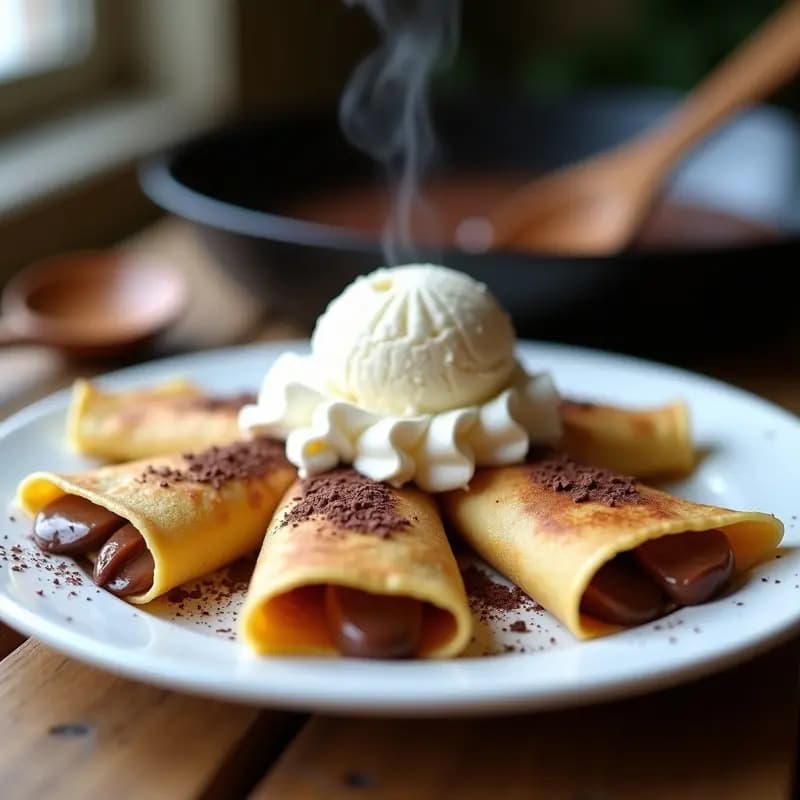 Crepes de Nutella y Plátano con Helado de Vainilla: Receta Dulce para Chuparse los Dedos