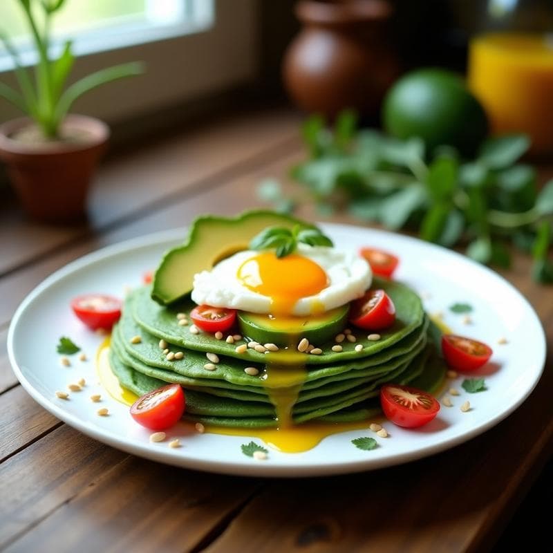 Crepes de Espinacas y Requesón: Receta Alta en Proteína y Sin Harina para Desayunos Saludables