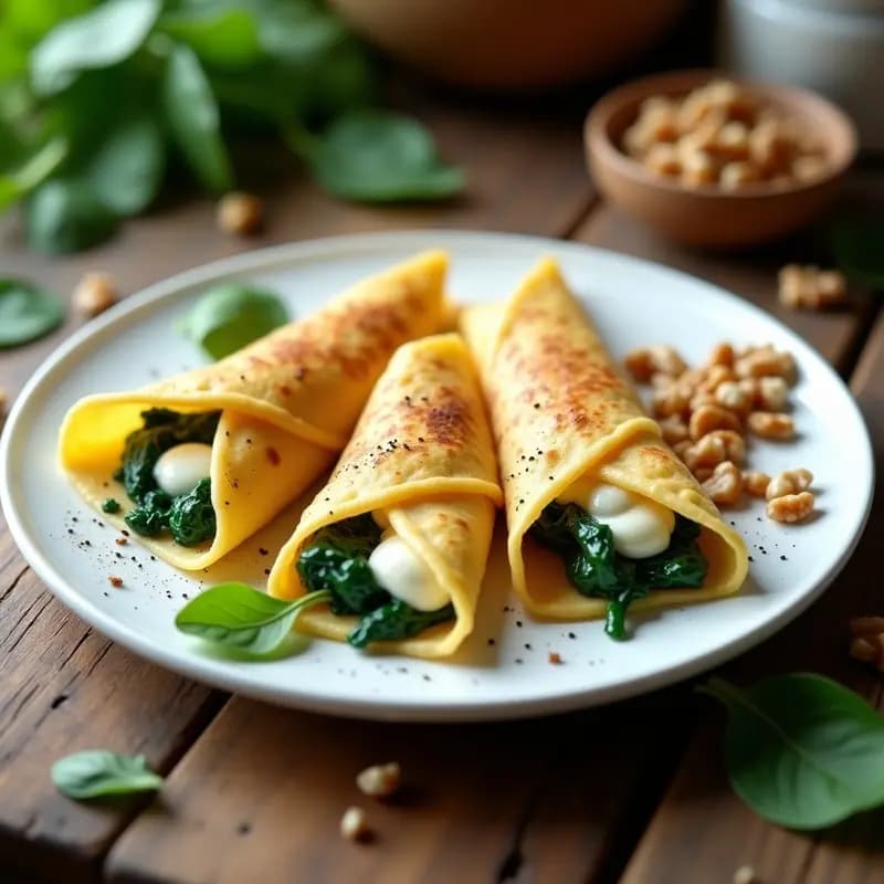 Crepes Salados de Espinacas y Gorgonzola: Receta Fácil y Gourmet en 20 Minutos