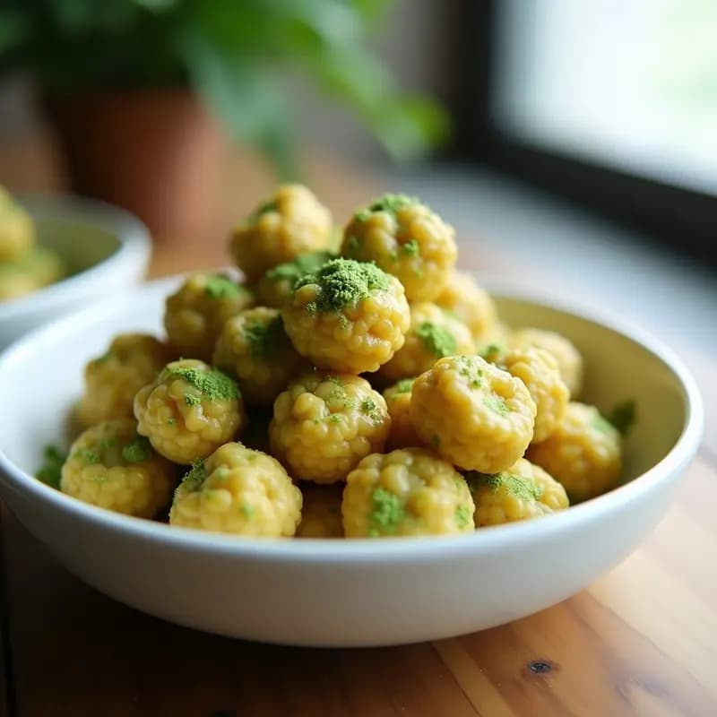 Crispetas de Quinoa con Polvo de Matcha y Chocolate Blanco: Snack Keto en Airfryer en 8 Minutos