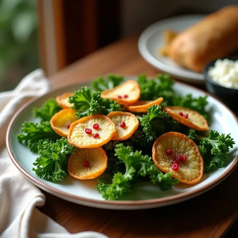Crocantes de Kale y Parmesano Vegano con Pimienta Rosa: Aperitivo Crujiente en Airfryer