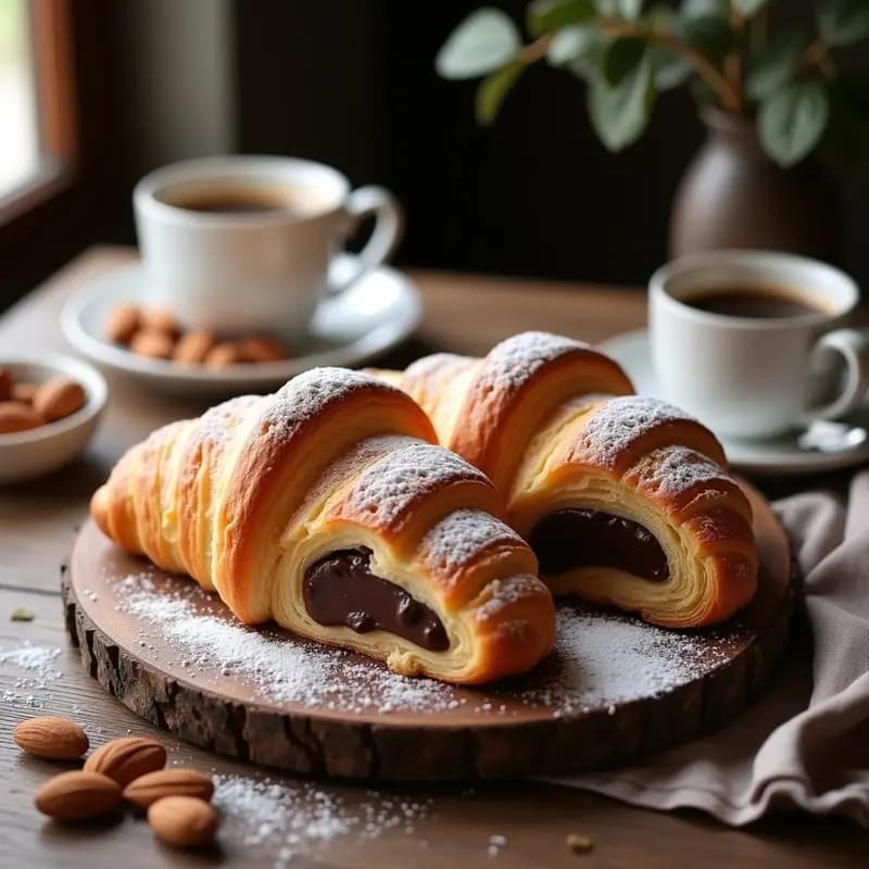 Croissant de Chocolate y Almendra: Desayuno Francés en Thermomix con Masa Hojaldrada