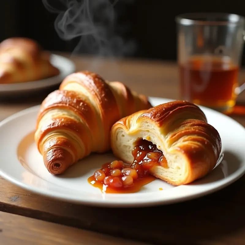 Croissant Relleno de Jamón Serrano, Queso Brie y Mermelada de Higos: Desayuno o Merienda de Lujo