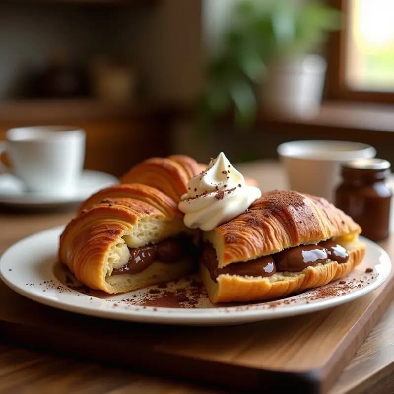 Croissant Relleno de Nutella y Plátano a la Plancha: Desayuno o Postre en un Solo Bocado