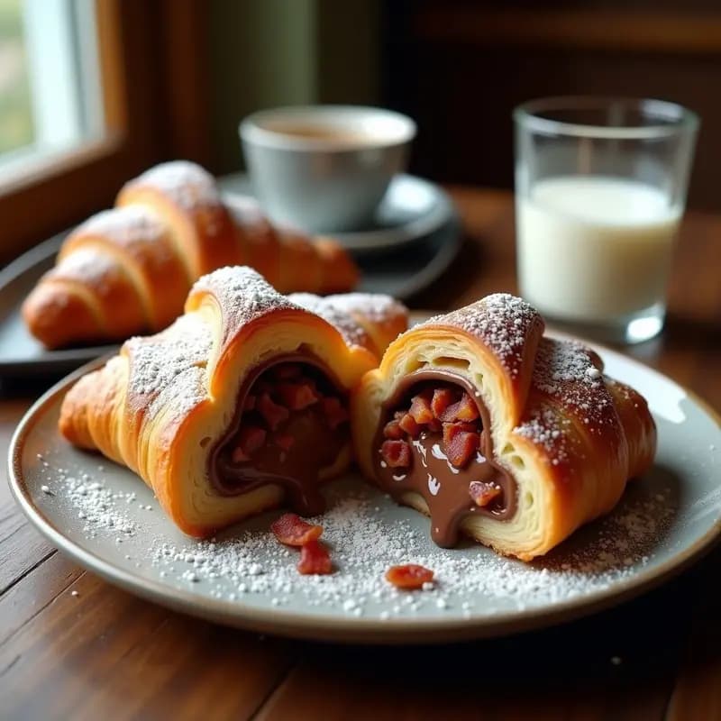Croissant Relleno de Nutella y Bacon: Desayuno o Merienda para los Más Atrevidos