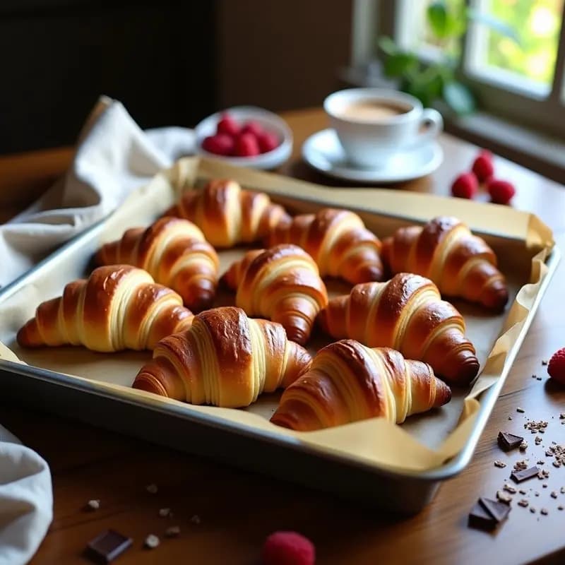 Croissants de Chocolate: Receta Francesa Clásica para Desayuno o Merienda