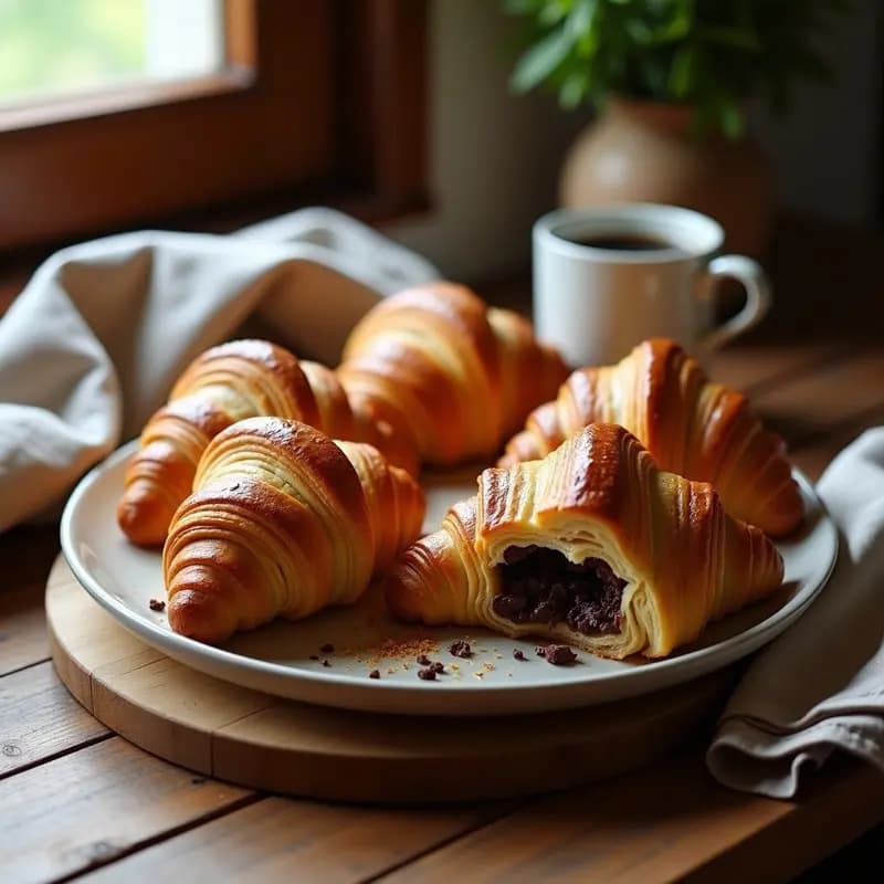 Croissants de Chocolate Vegano: Receta Francesa Sin Mantequilla ni Huevos