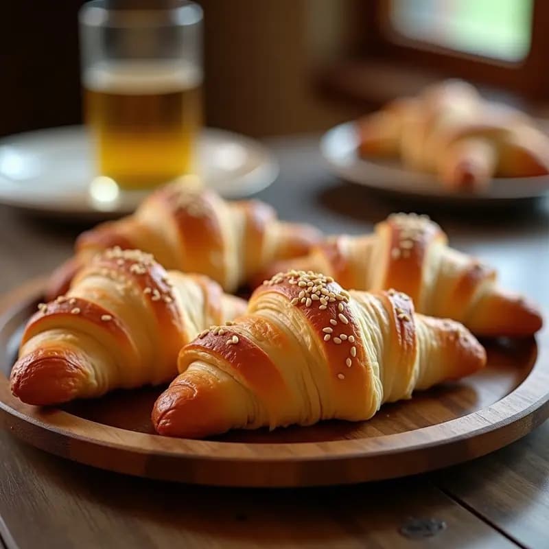 Croissants de Masa de Coliflor Rellenos de Jamón Serrano: Aperitivo Francés Keto