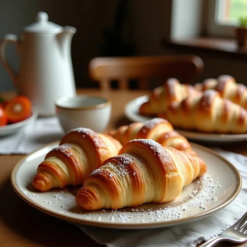 Croissants Franceses Rellenos de Jamón y Queso: Desayuno Clásico y Sabroso