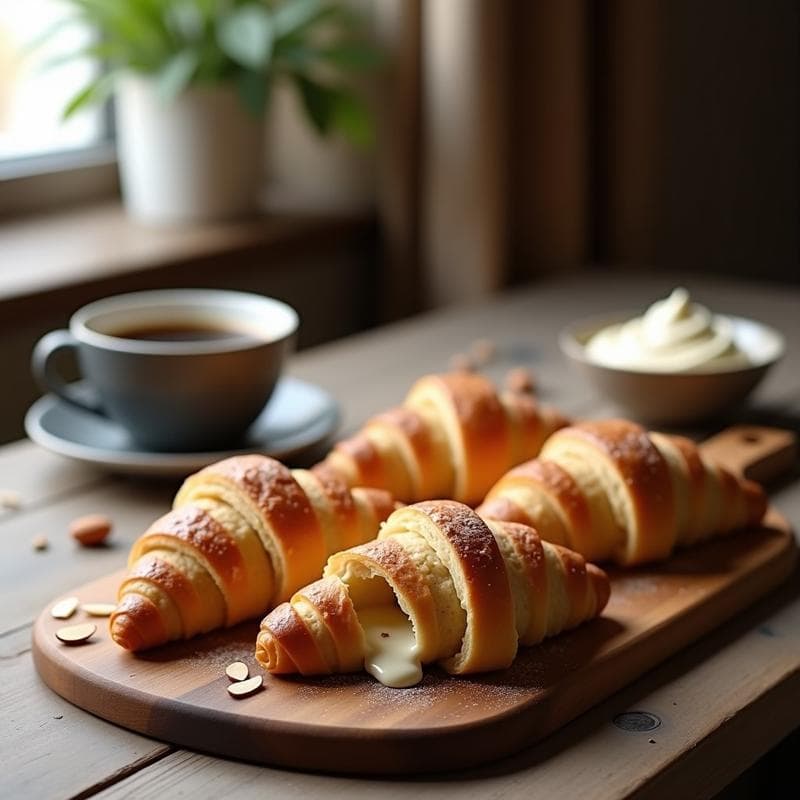 Croissants de Masa de Almendra Rellenos de Crema de Avellana: Desayuno Keto y Sin Gluten