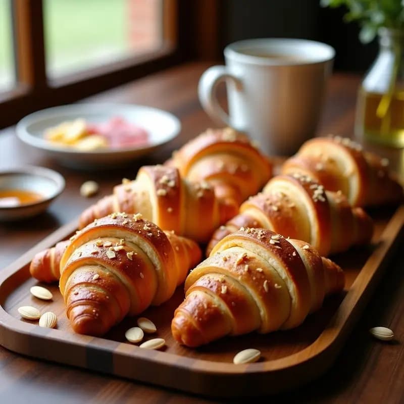 Croissants de Masa madre con Jamón Serrano: Desayuno Francés Gourmet en 30 Minutos