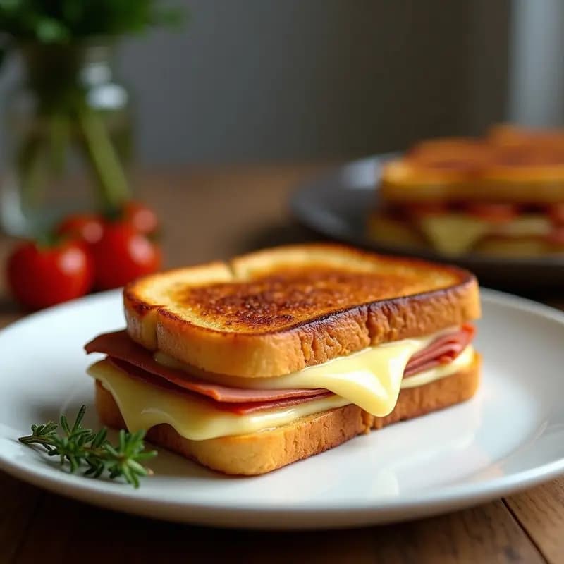 Croque Monsieur Vegano con Queso de Anacardos y Jamón de Seitan: Receta Francesa en Sandwich