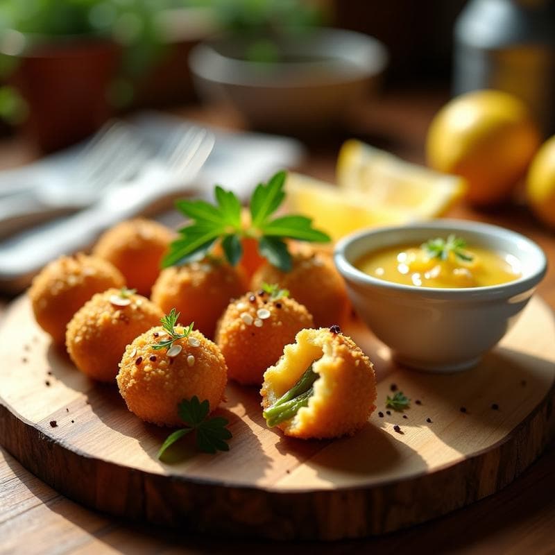 Croquetas de Almendra y Espárragos con Salsa de Limón Confitado: Aperitivo Keto y Elegante