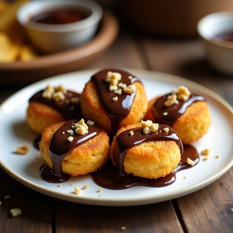 Croquetas de Bacon y Queso Cheddar con Baño de Chocolate Negro: Aperitivo Dulce-Salado Adictivo