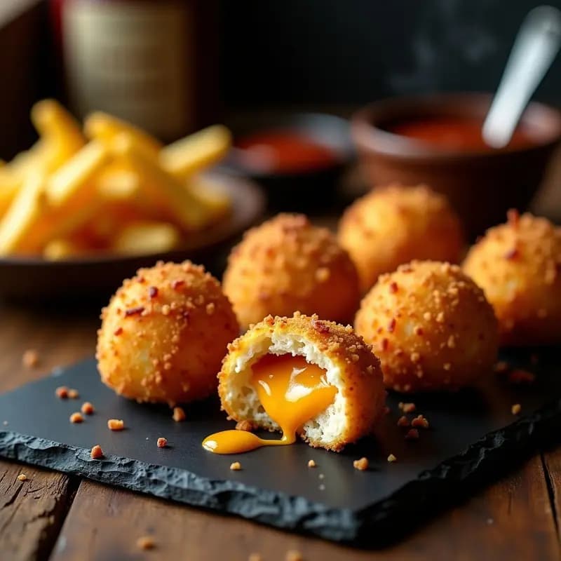 Croquetas de Bacon y Queso Cheddar con Toque Ahumado: Crujientes por Fuera, Cremosas por Dentro