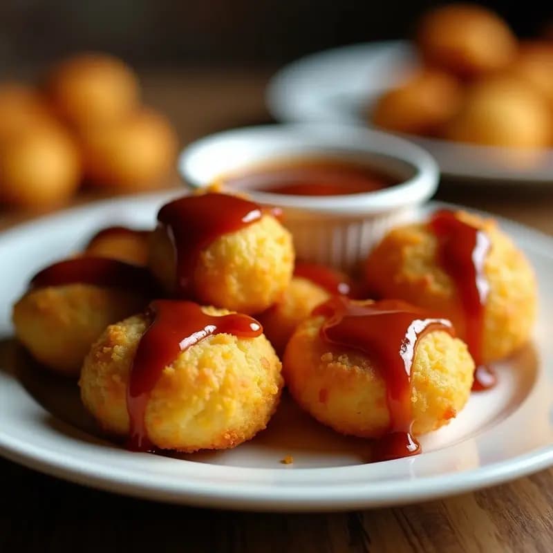 Croquetas de Bacon y Queso Cheddar con Salsa Barbacoa: Adictivas desde el Primer Bocado