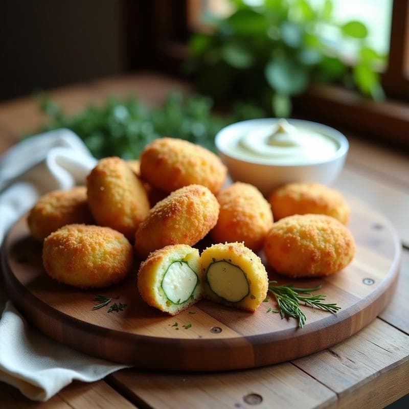 Croquetas de Calabacín y Queso de Castañas: Receta Sin Harina en Airfryer con Toque Francés
