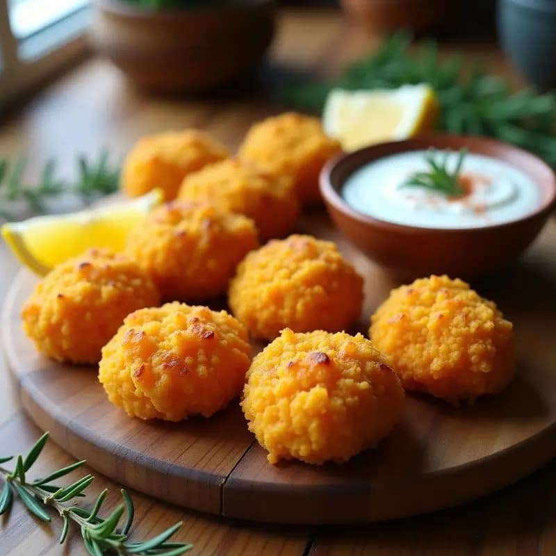 Croquetas de Brillante Calabaza y Queso de Anacardos: Aperitivo Vegano con Toque Dorado