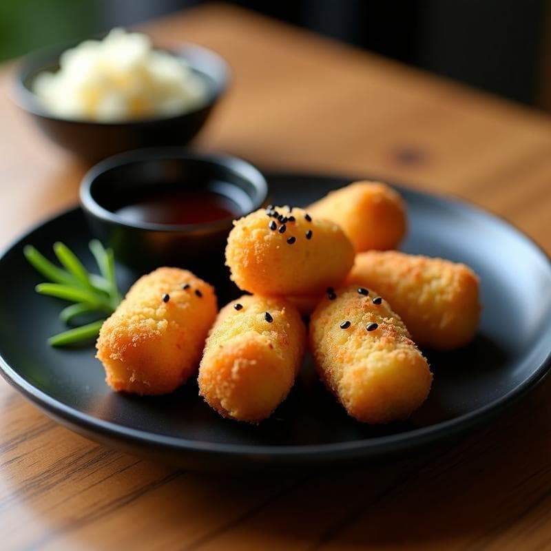 Croquetas de Cangrejo y Wasabi: Receta Japonesa en Airfryer con Salsa de Soja Dulce
