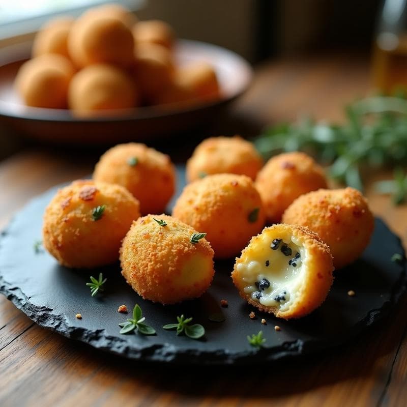 Croquetas de Champiñones Portobello y Queso Azul: Receta en Airfryer Sin Rebozar en 20 Minutos