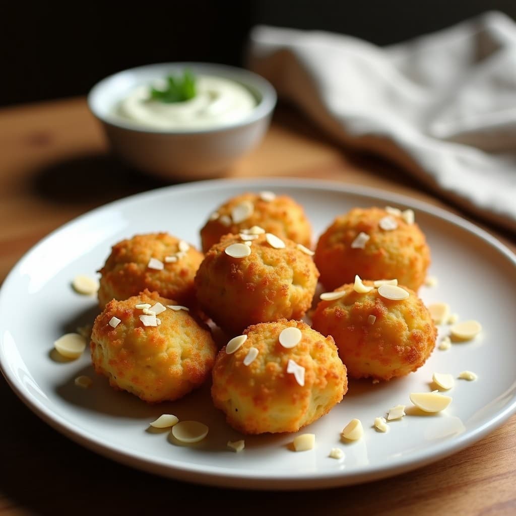 Croquetas de Chickpeas y Alcachofas con Crujiente de Almendras: Aperitivo Vegano en Airfryer