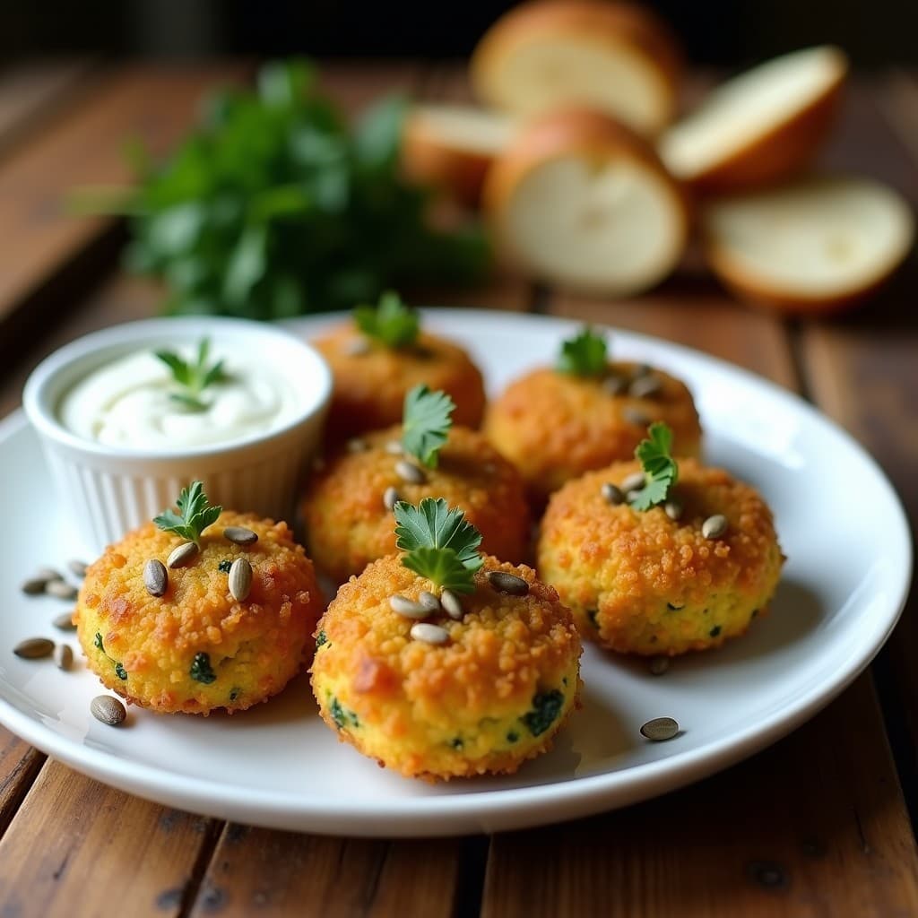 Croquetas de Col Rizada y Queso de Anacardo con Pan rallado de Semillas de Girasol: Receta Vegana en Airfryer