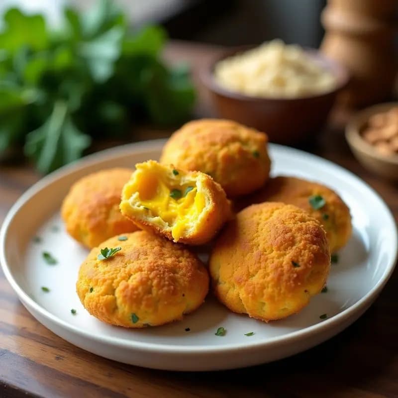 Croquetas de Col rizada y Queso de Cúrcuma: Receta Española en Airfryer Sin Harina