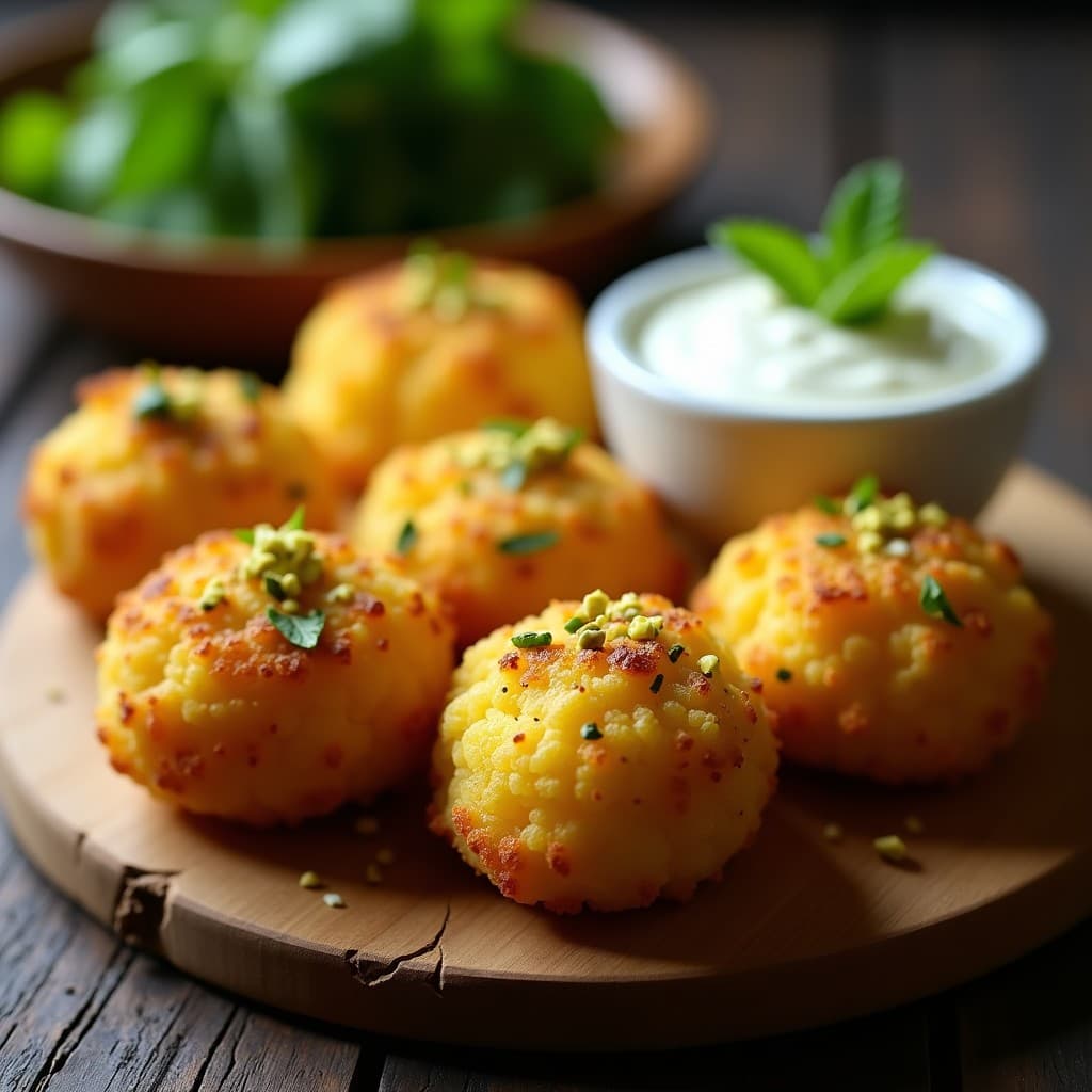 Croquetas de Coliflor y Azafrán con Cobertura de Pistacho: Receta Keto en Thermomix