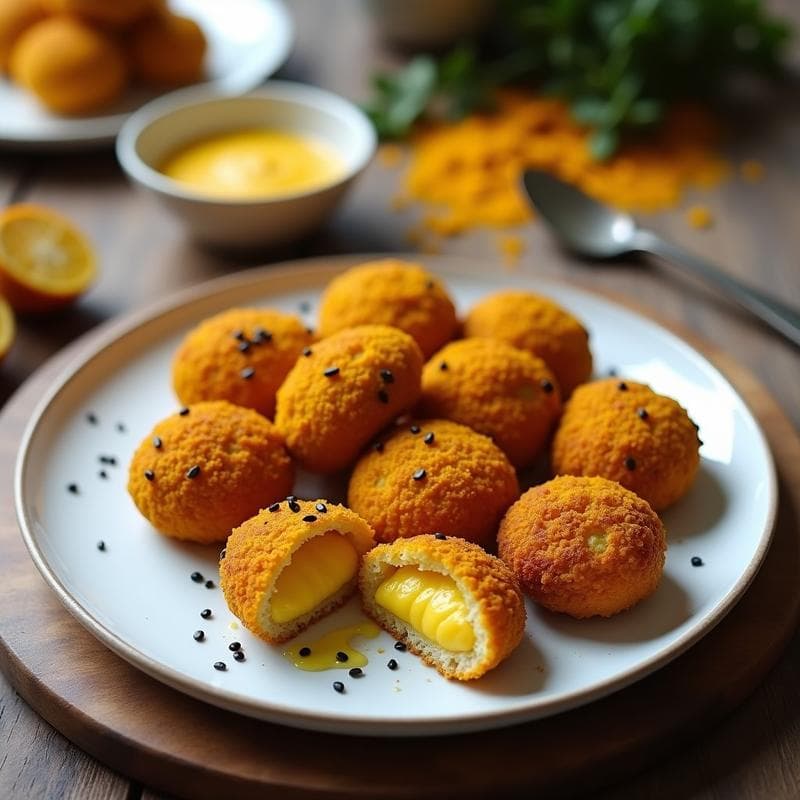 Croquetas de Coliflor y Cúrcuma con Pan de Almendra: Aperitivo Keto en Airfryer
