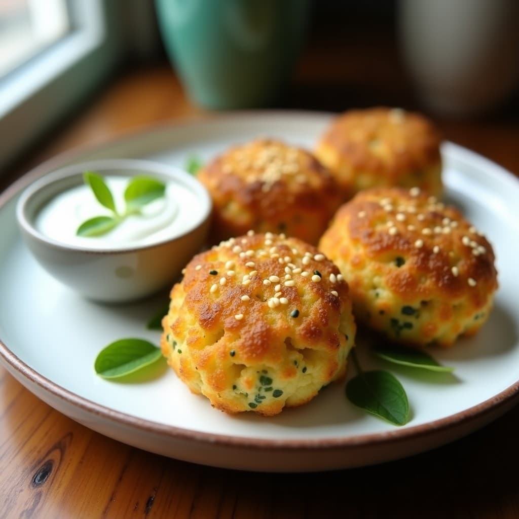 Croquetas de Puré de Coliflor y Espirulina: Receta en Airfryer con Crujiente de Semillas de Amaranto