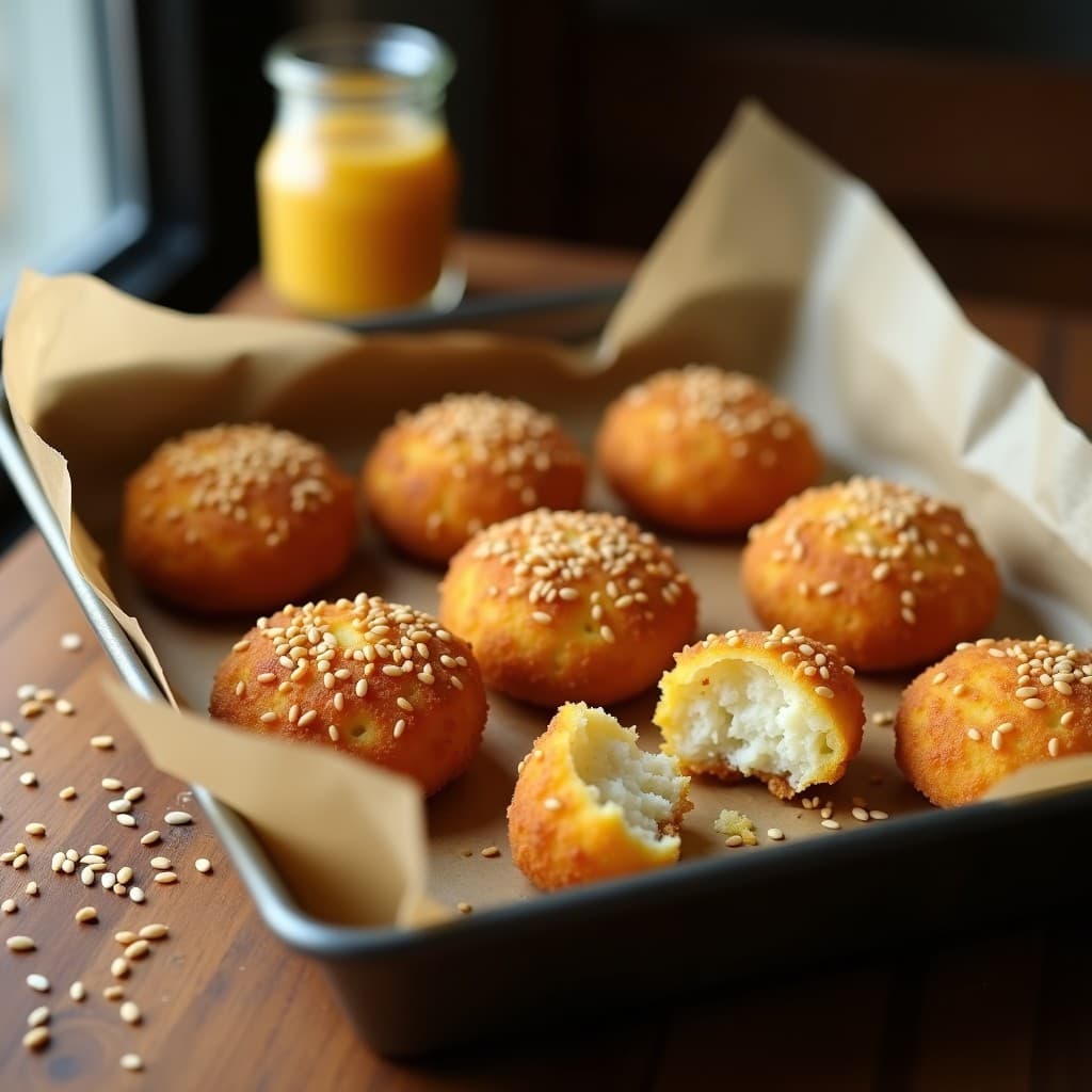 Croquetas de Coliflor y Queso de Almendras con Costra de Semillas de Sésamo: Receta Vegana al Horno