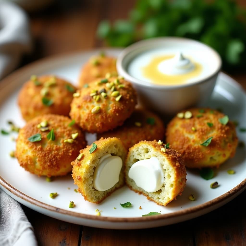 Croquetas de Coliflor y Queso Azul con Migas de Pistacho: Aperitivo Crudivegano en Airfryer