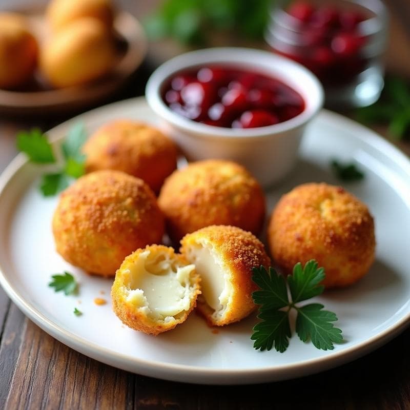 Croquetas de Coliflor y Queso Vegano con Salsa de Arándanos: Receta en Airfryer