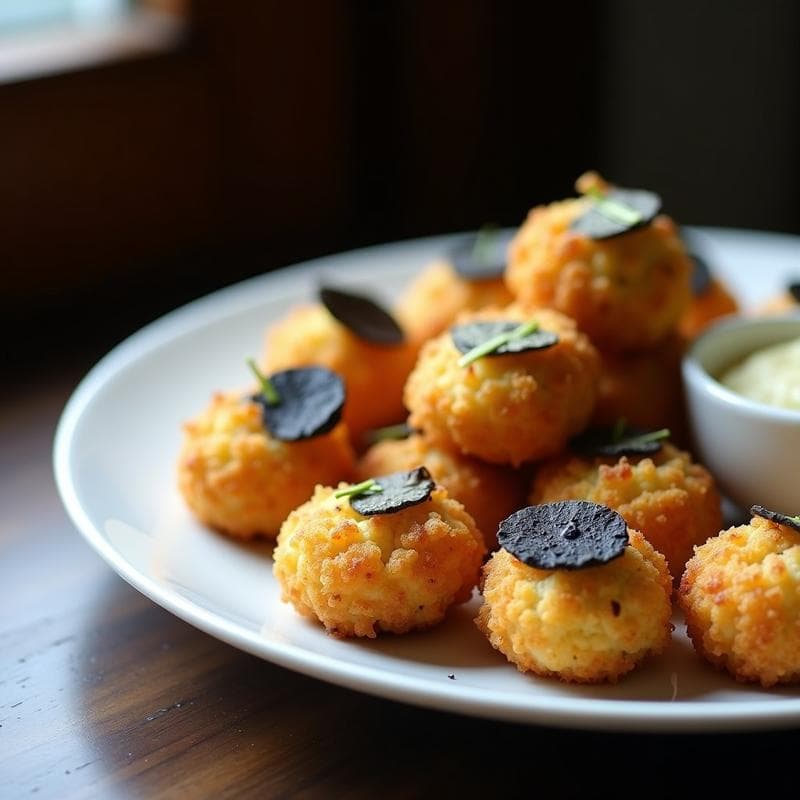 Croquetas de Coliflor y Queso Vegano con Trufa: Entrante Sin Lácteos y Ultracremoso